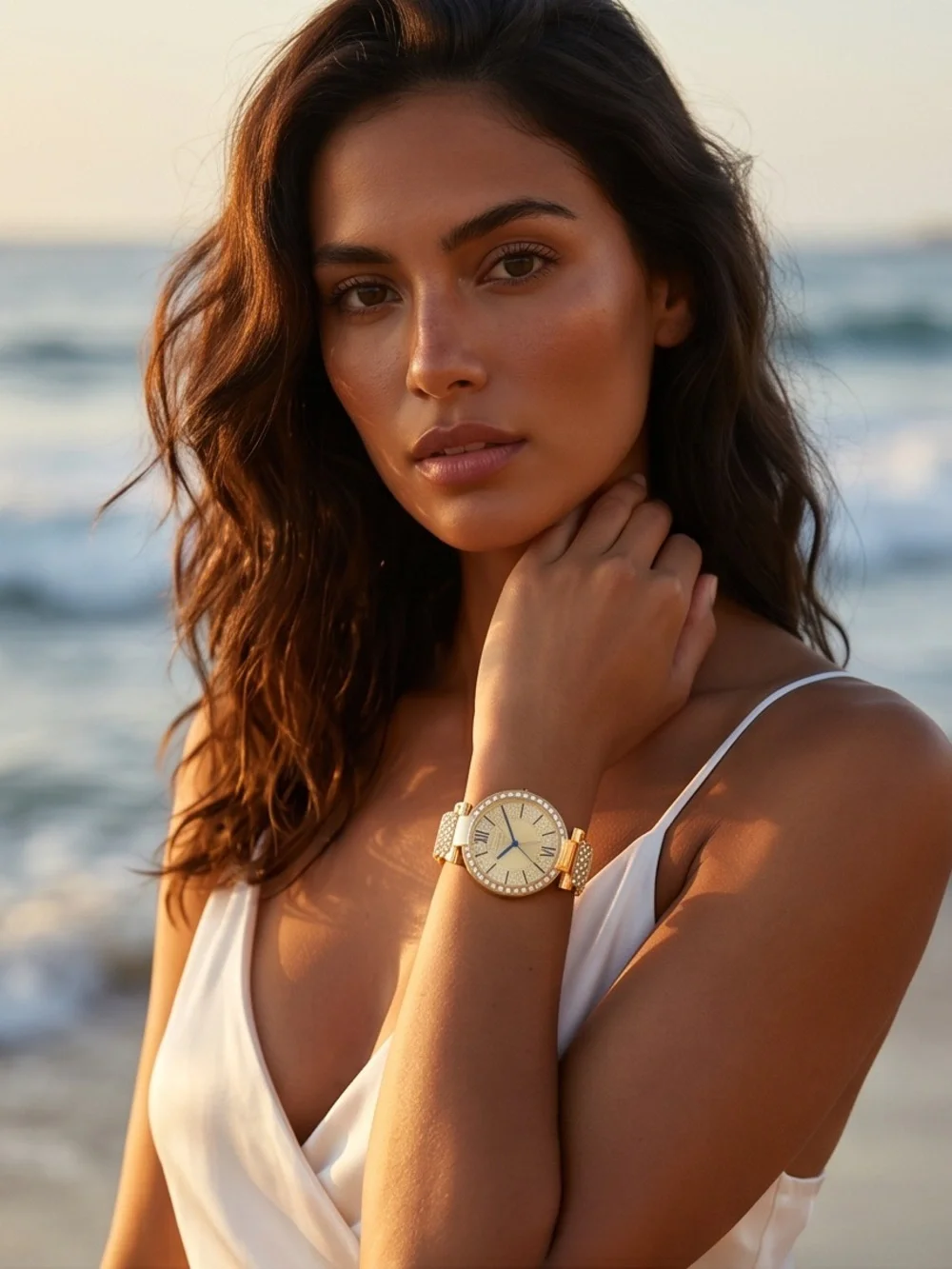 Invicta Gold Tone Crystal-Embellished Women's Watch with Blue Hands